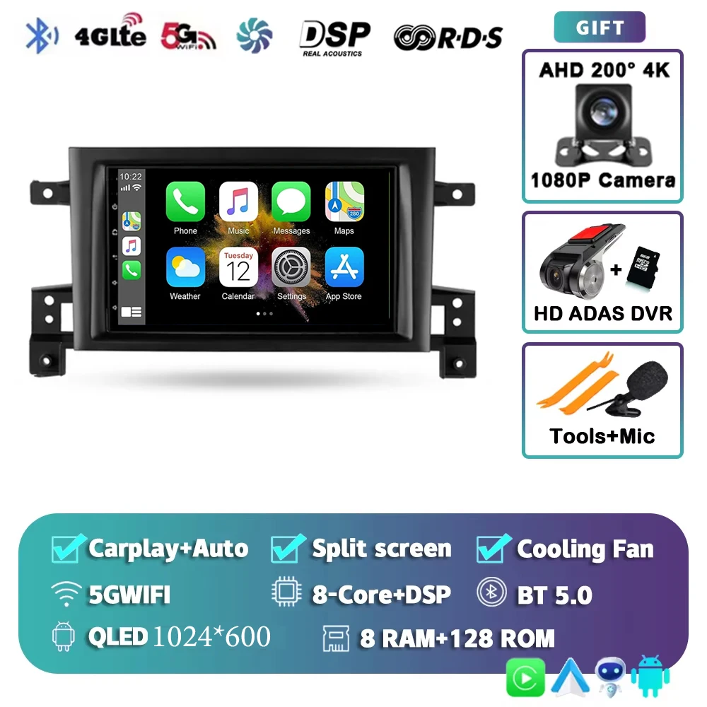 NAVIRELAX 7 zoll Für Suzuki Grand Vitara 3 2005 - 2015 2K 12 + 256 QLED Android 14 CarPlay Auto radio Multimedia Video Player GPS stereo Kopf 5
