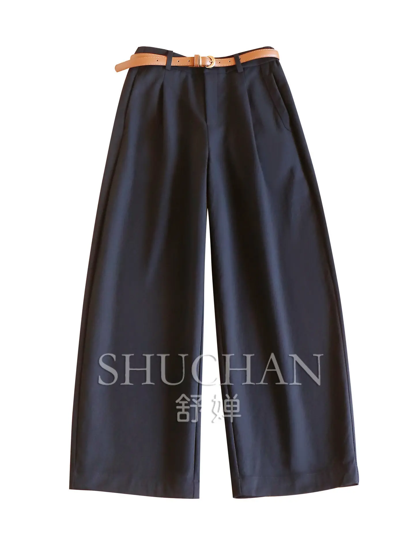 High Waist Nine Points Wide Leg Sickle Pants Women's E030 pantalones mujer sweatpants women