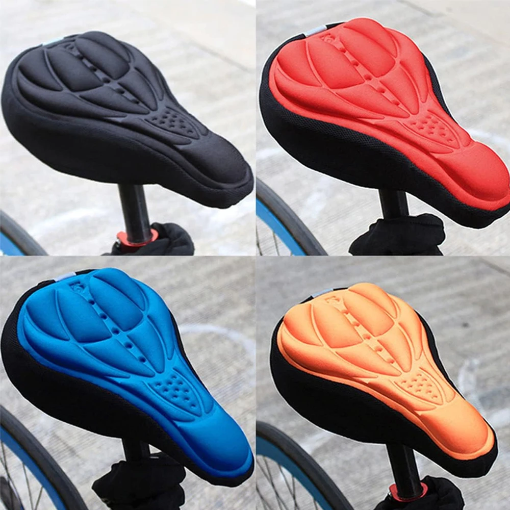 1pcs Oversized Gel Padded Bike Seat Cover,Comfort Bicycle Saddle Cushion with Drawstring & Waterproof Cover,Soft Breathable Pad