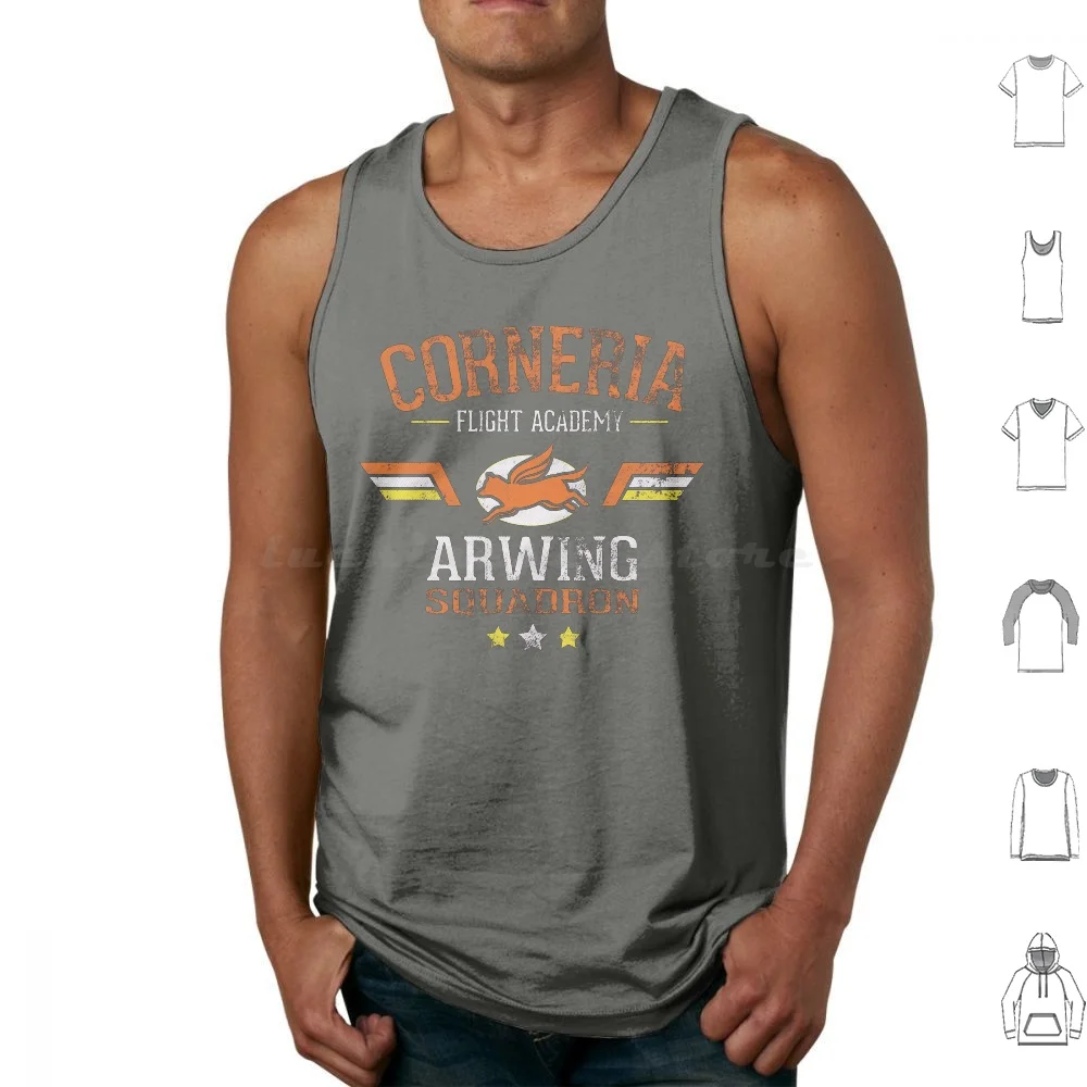 Arwing Squadron Tank Tops Print Cotton Star Fox Arwing Video Games Gaming Fox Mccloud Barrel Roll Flight