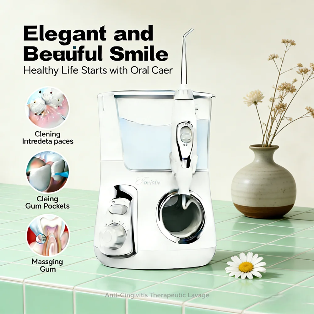 

800ML Electric Water Flosser with 10 Customizable Modes, 5 Nozzles Dental Irrigator for Deep Oral Clean & Gum Protection