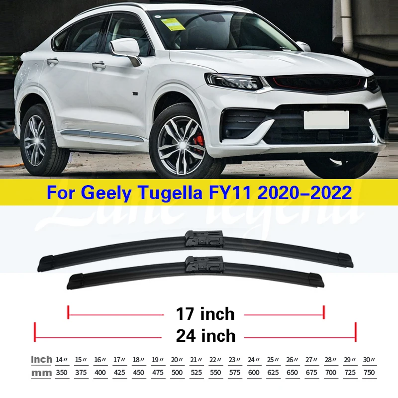 For Geely Tugella FY11 2020 2021 2022 Front Windshield Windscreen Wiper Blades Brushes Cutter Car Accessories 24\