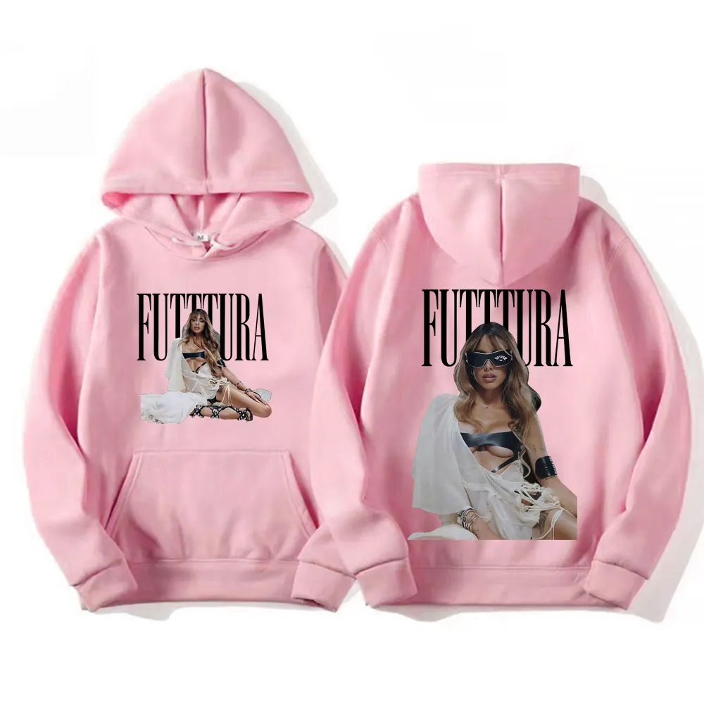 ألبوم Tini Stoessel Futura جولة هوديس موضة الهيب هوب خمر بلوزات الرجال النساء Bodywarmer دافئ عادية مقنع الشارع الشهير