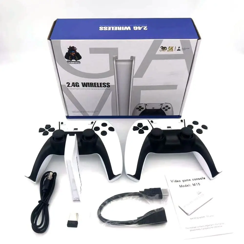

2024 64G M15 Game Stick HD Output Two-player Wireless Gamepads 20000+ Retro Game Classic Handheld Game Console
