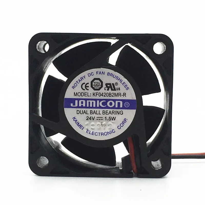 

JAMICON KF0420B2MR-R DC 24V 1.5W 40x40x20mm 2-Wire Server Cooling Fan