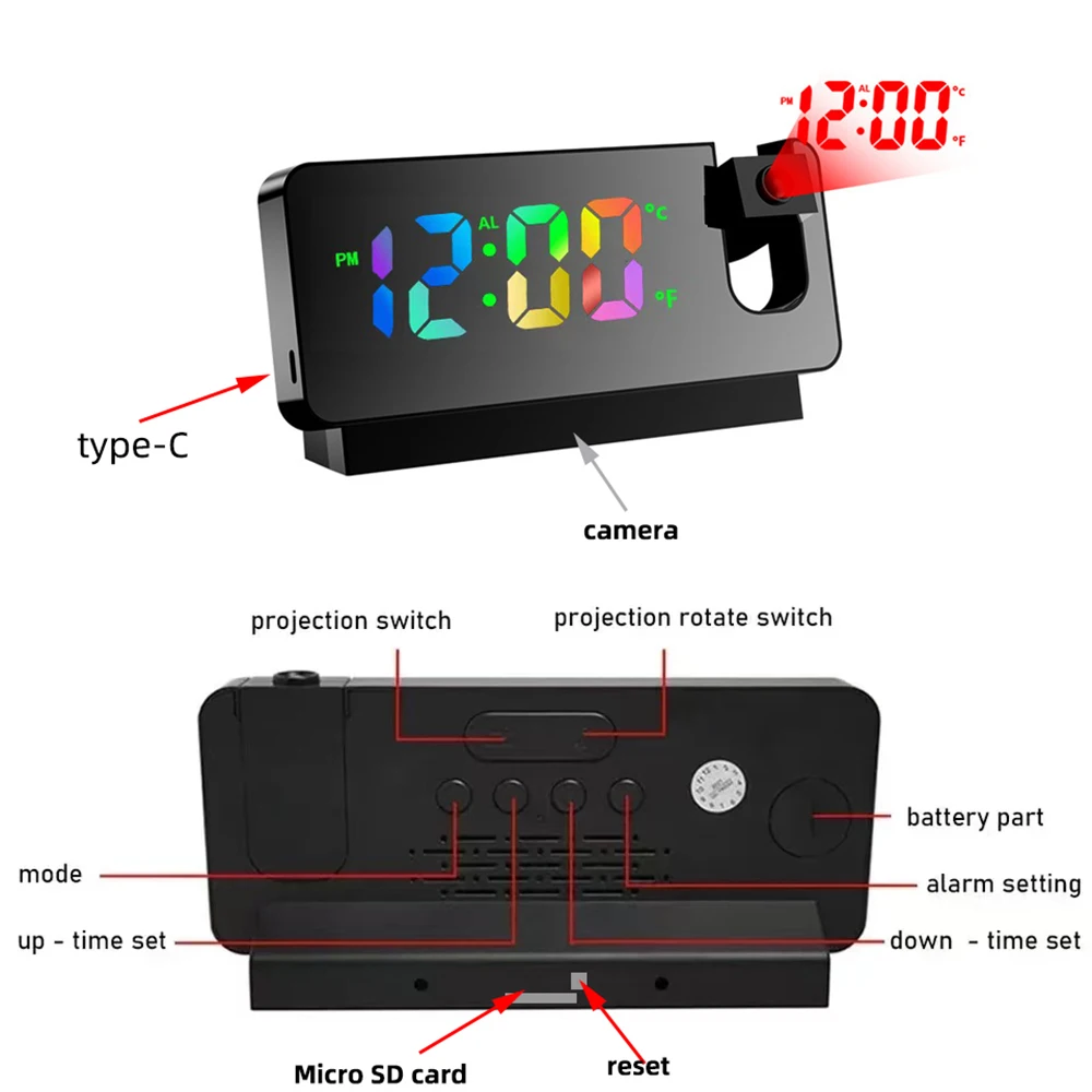 HD4K mini clock camera, supports remote viewing, mobile detection, loop storage, home nanny style wireless WiFi camera