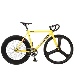 Tsunami Fixed Gear Bike SNM100 Aluminum Alloy Frame Fixie Single Speed Bicycle 700C Fits V-brakes For Daily Commuting