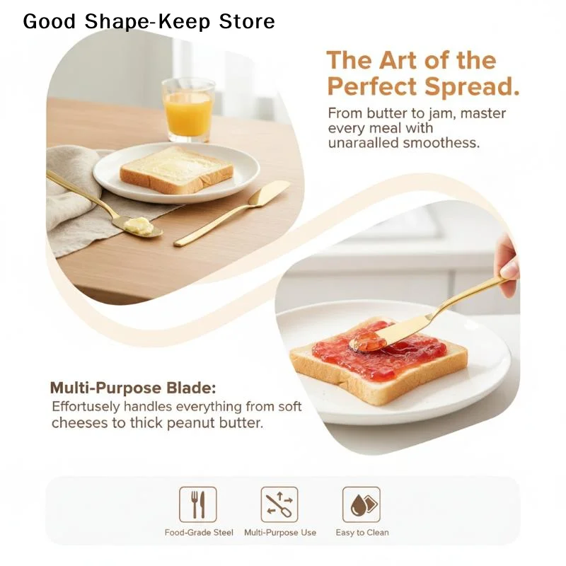 dailyStainless Steel Multiuse Butter Knife 4Pcs Set Food Grade Cheese Spreaders for Kitchen Baking Toast Jam Spreading Use