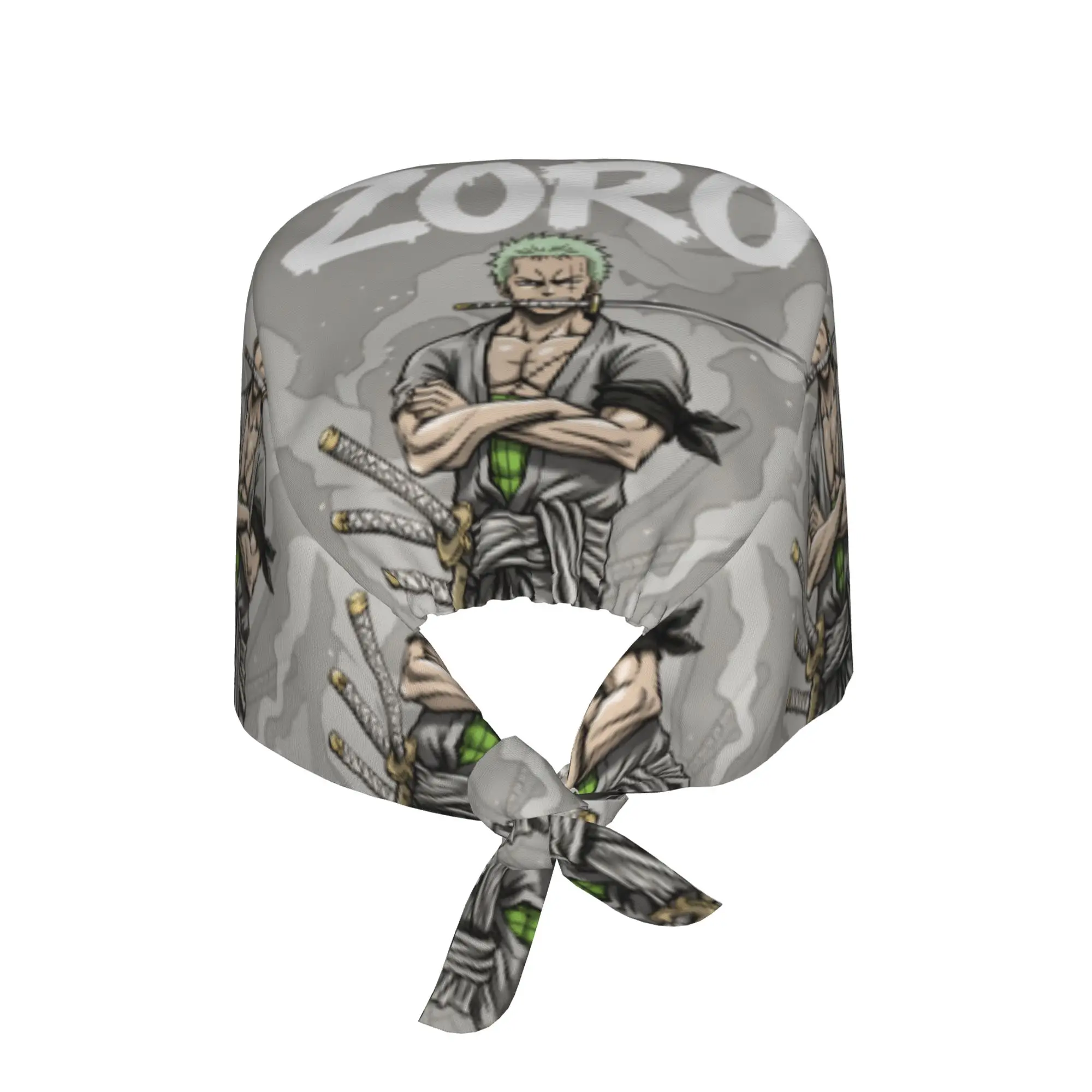 Custom Zoro O-One P-Piece Breathable Nursing Work Cap Nursing Hair Hats Funny Anime Comic Work Scrubs Hat for Hospital Pharmacy