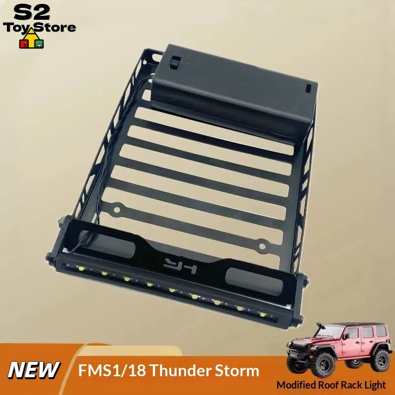 

FMS 1/18 Thunder Storm JJRC Wrangler RC Model Vehicle Universal Metal RC Car Roof Rack With LED Roof Light Upgrade Accessory