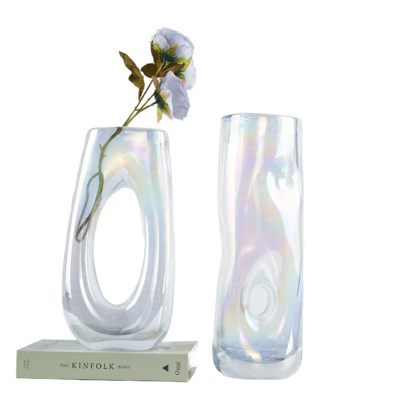 

Ornament Colorful creative art designer flower utensils, glazed crystal glass model house sales office gyro jewelry
