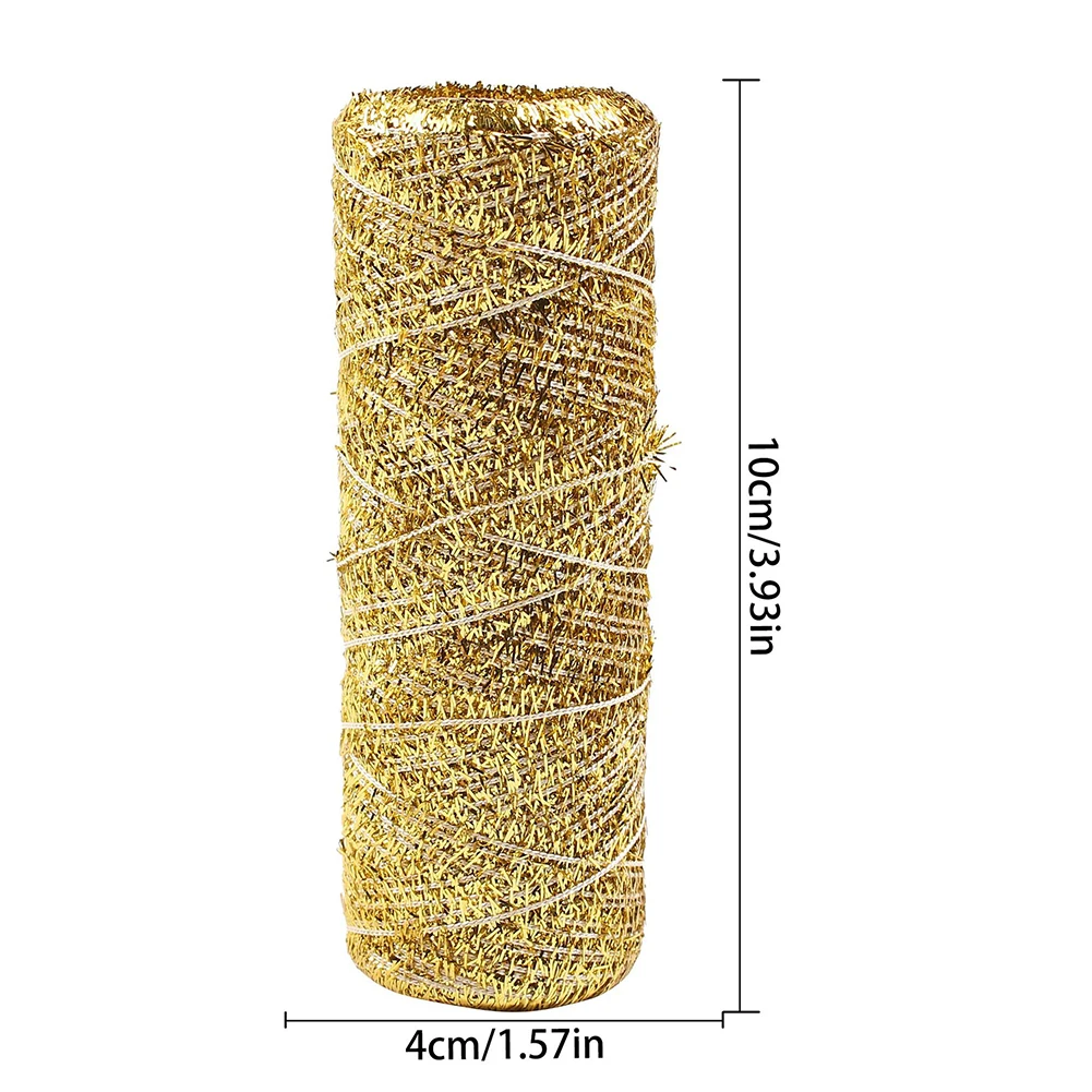 Decorative binding strap 100m long with gold and silver thread for various holiday crafting and wrapping projects