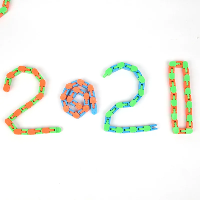 3 pezzi 24 sezioni braccialetto magico a catena pieghevole multifunzionale che riduce lo stress giocattolo a catena riempimento regalo festa di compleanno per bambini