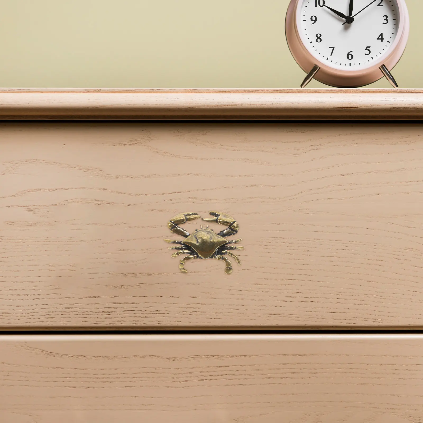 Brass Crab Closet Pull Handles Nautical Drawer Handles Coastal Ocean Theme Retro Brass Single Hole Cabinet Hardware