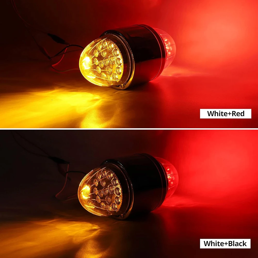 2PCs 34LED Double Face Single Stud Mount Side Marker Reflective Sealed Light Marker Light Side Brake Light For Heavy-duty Trucks