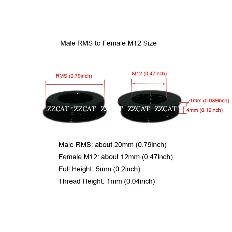 M12 to C mount Adapter Monitor Interface M12 x 0.5 CCD Camera C-mount RMS Lens Adapter Rings