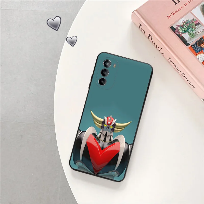 Phone Case For Motorola G50 G51 G30 G31 G60 G71 G22 G32 G52 G72 G73 G53 G9 G60s UFO Robot Grendizer Black Soft Anti-Drop Cover