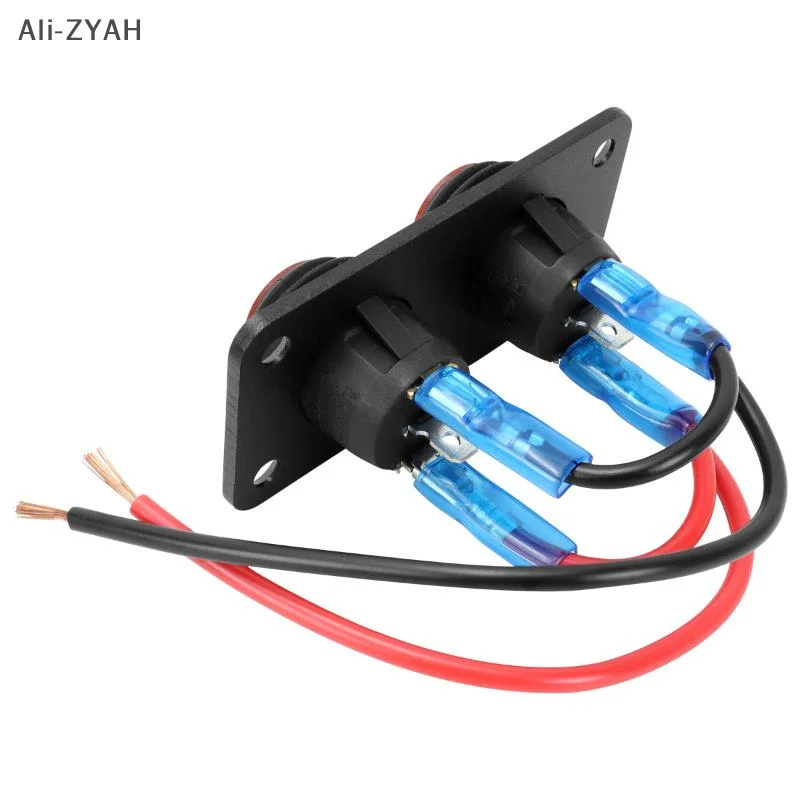 1-6 Gang Rocker Switch Panel 12V Waterproof On-Off Toggle Switches With Red LED Light For Automotive,Boat,Truck Vehicles