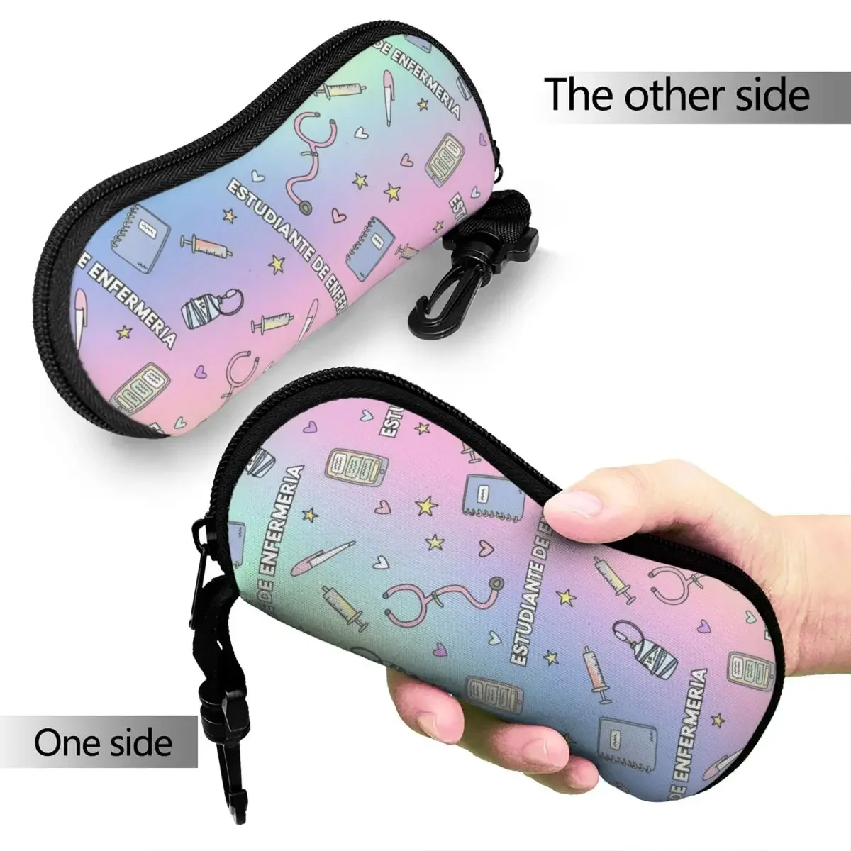 Colorful Enfermera En Apuros Glasses Case Waterproof Nurse Eyeglasses Storage Box Protector Eyeglasses Box