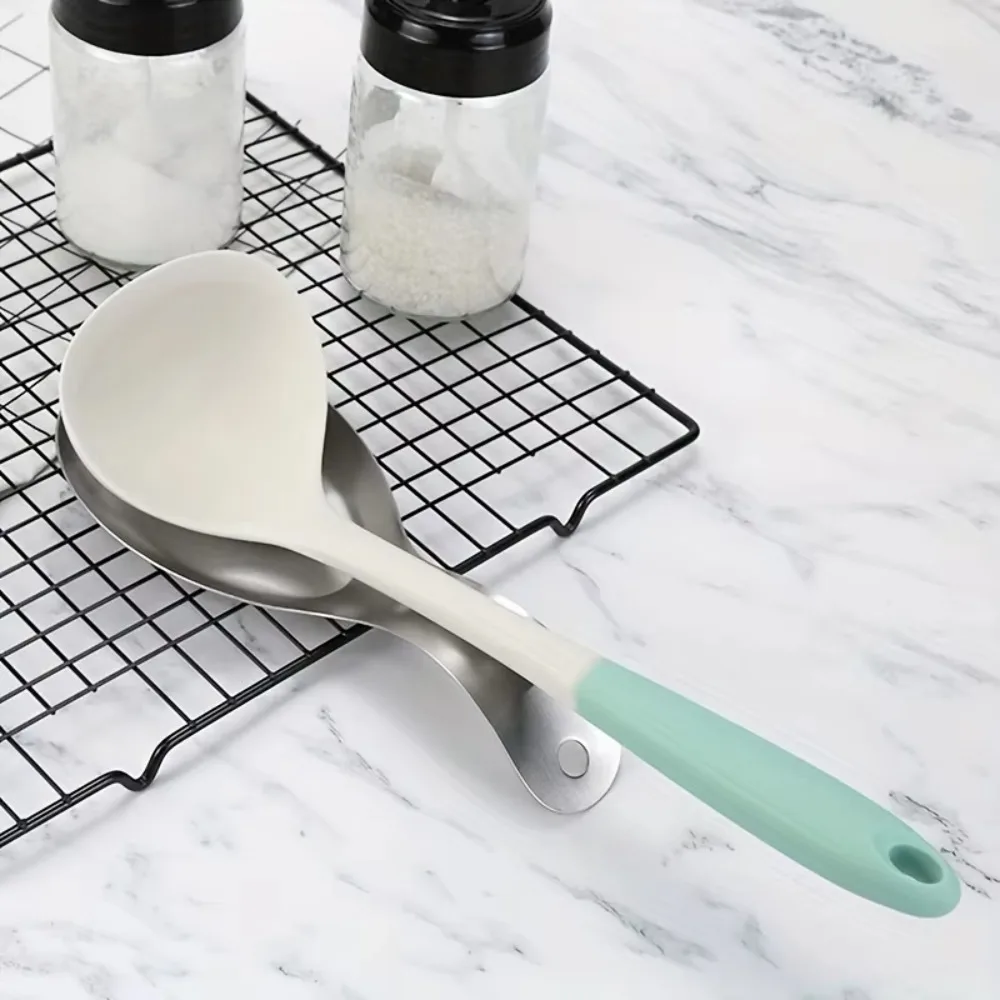 1PC Stainless Steel Soup Spoon Rest Tray Sleek Simple Design Cooking Ladle Holders for Home Commercial Use Kitchen Utensil Tools