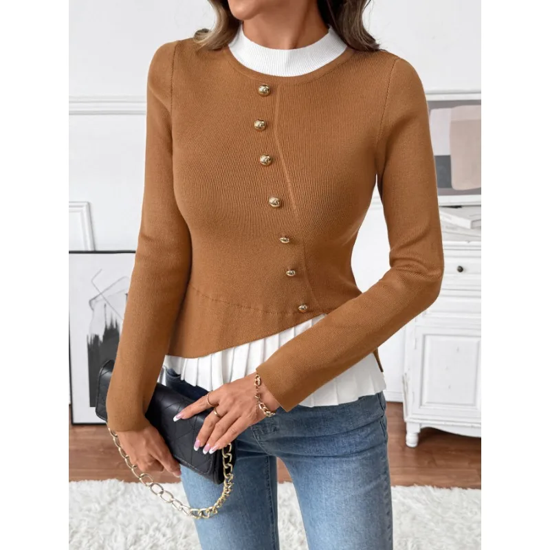 

Новые осенние и зимние свитера контрастных цветов и элегантные элегантные вязаные пуловеры.