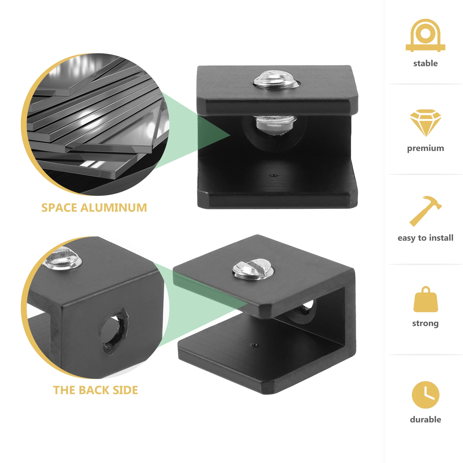 

8pcs Shelf Brackets Heavy Duty Strong Durable Easy Install Floating Wine Display Bathroom Shelves Support Glass