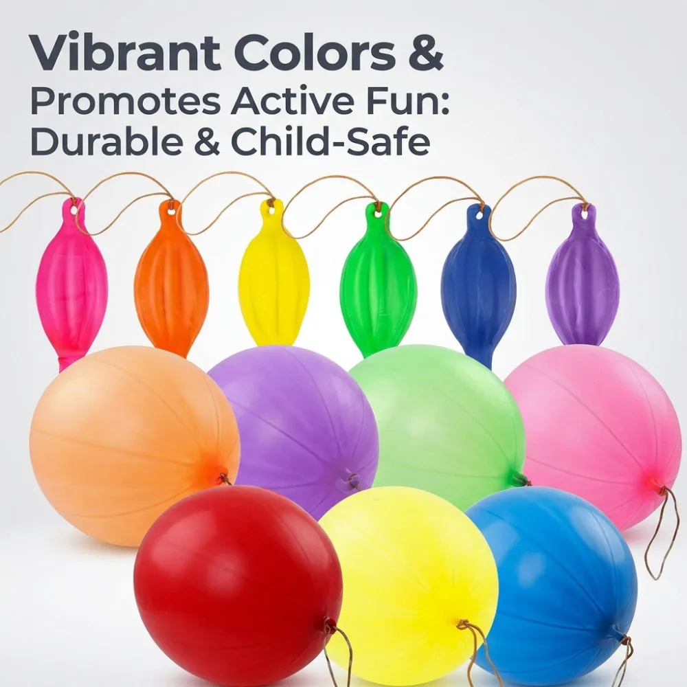 50Pcs Punch Balloons, Thickened Neon Punching Balloon Heavy Duty Birthday Party Favors for Kids Weddings Supply