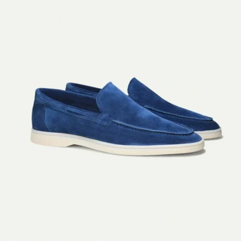 

Yacht Loafers Frosted Suede Slip-on Driving Flat Shoes 4 Season Walking Lazy Mules Round Toe Penny Casual Shoes Man Big Size