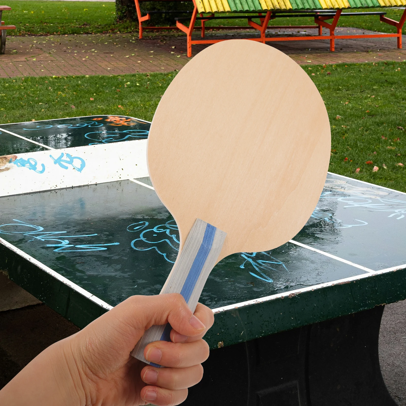 

Standard Size Pong Racket Basswood Blade Grip Tape Comfortable Handle Widened Practical Table for Kids