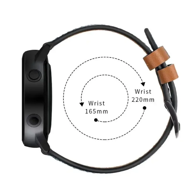 Cinturino in pelle 22/20mm per Samsung Galaxy Watch 7/6/5/4/Huawei Watch GT5-4 46mm/Amazfit GTR4 cinturino traspirante Huawei Watch 5