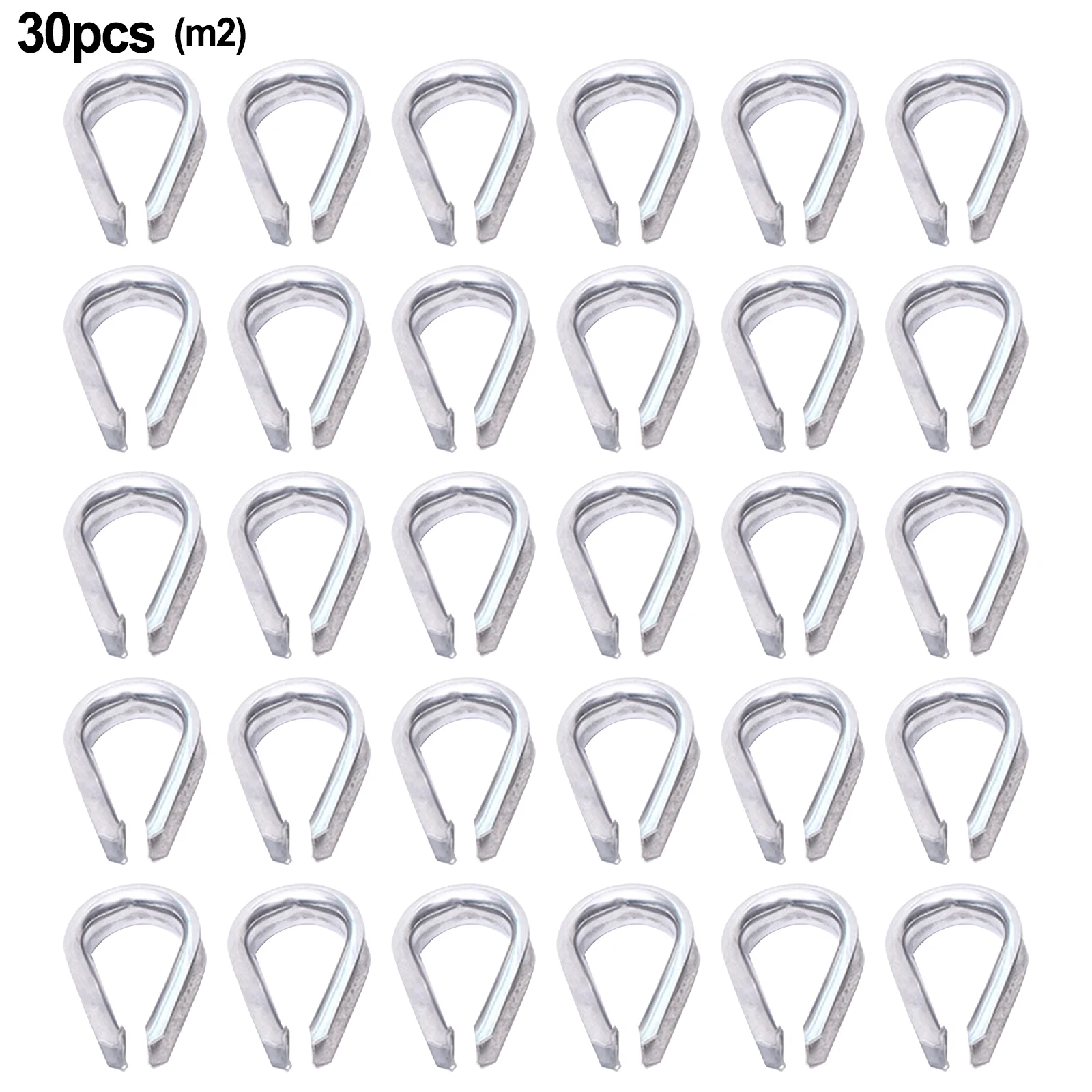 M2/m3/m4/m6/m8 Wire Rope Clamps Tent Rope Silver Temporary Guardrail System 304 Stainless Steel 30pcs Hanging Flags Rigging Rope