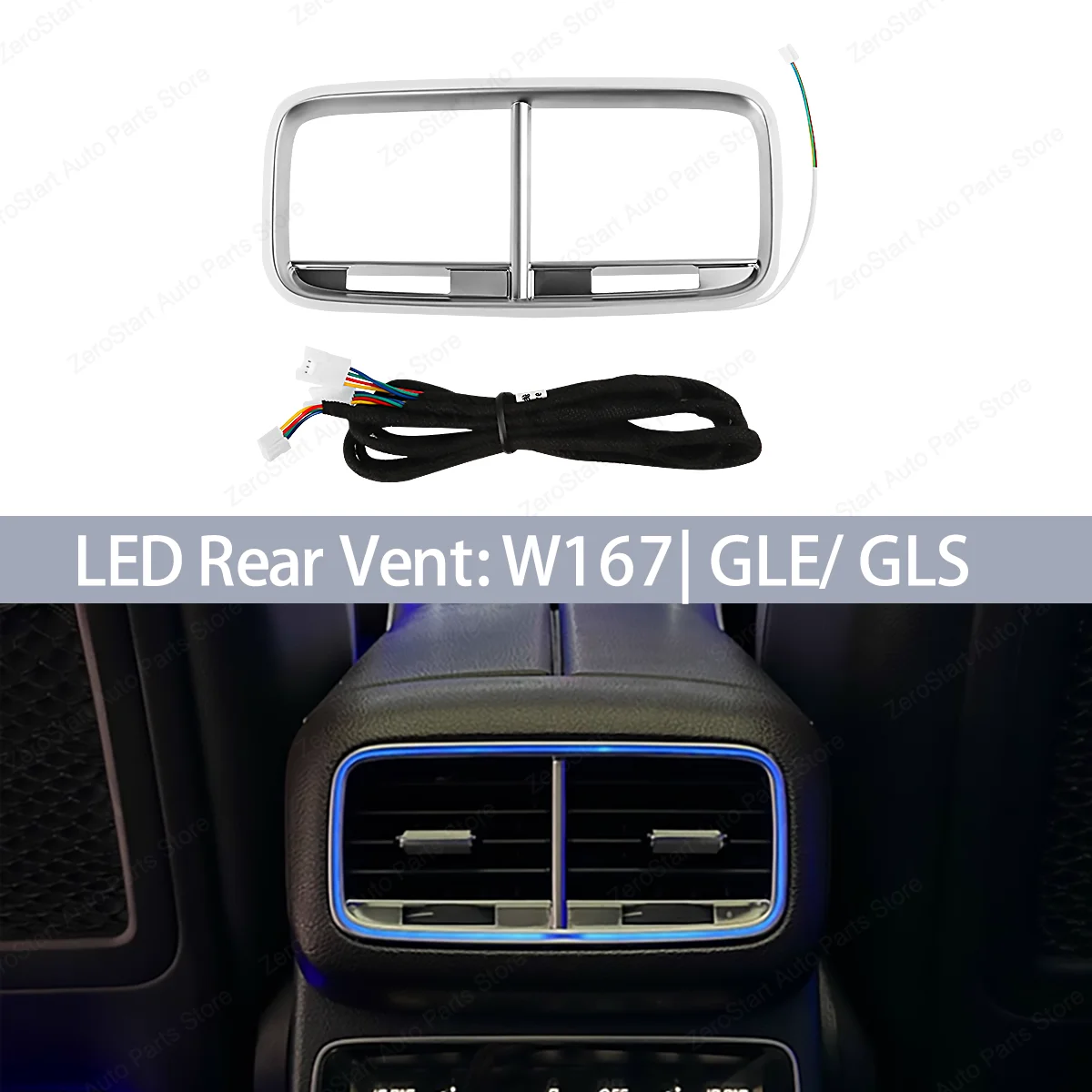 Rear Air Vents Modification Lamp For Mercedes Benz GLE GLS W167 GLE53 GLS63 Coupe LED Air Outlet Ambient Light 64 Color LED