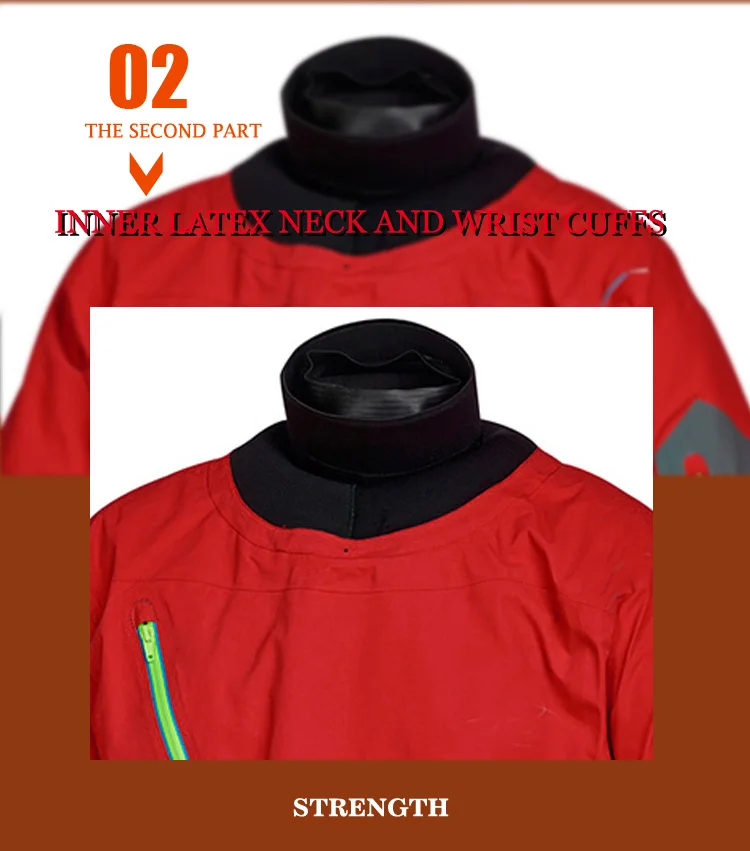 LKVER Drysuits Waterproof Fabric  Latex Gasket on Neck and Wrist  Fully Seal Recommend Use Padding