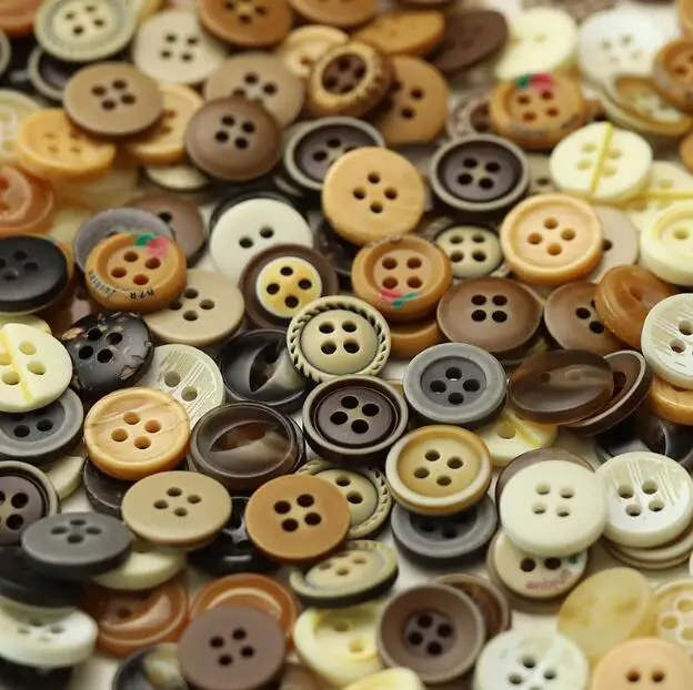 20pcs/lot Size:11mm Mixed resin button casual shirt cardigan sleeve collar decorative Retro simple button Sewing Kit(KK-3805)