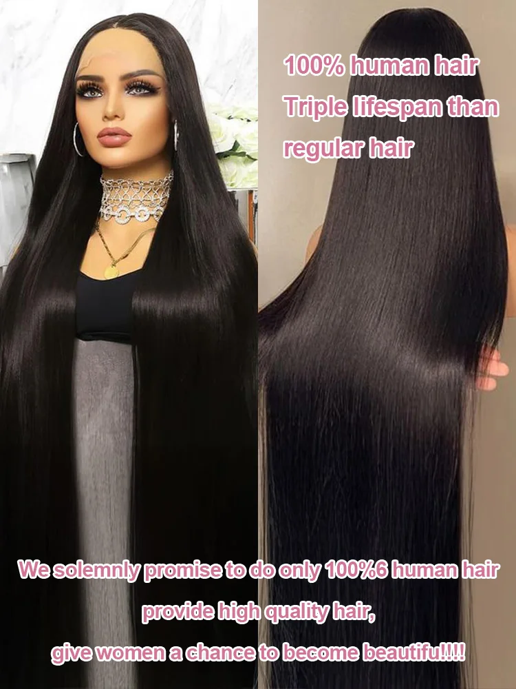 180 Density 40 Inch Glueless Wigs Human Hair Bone Straight 7x5 13x4 Pre Cut Lace Front Human Hair Wig Ready To Wear Pre Plucked