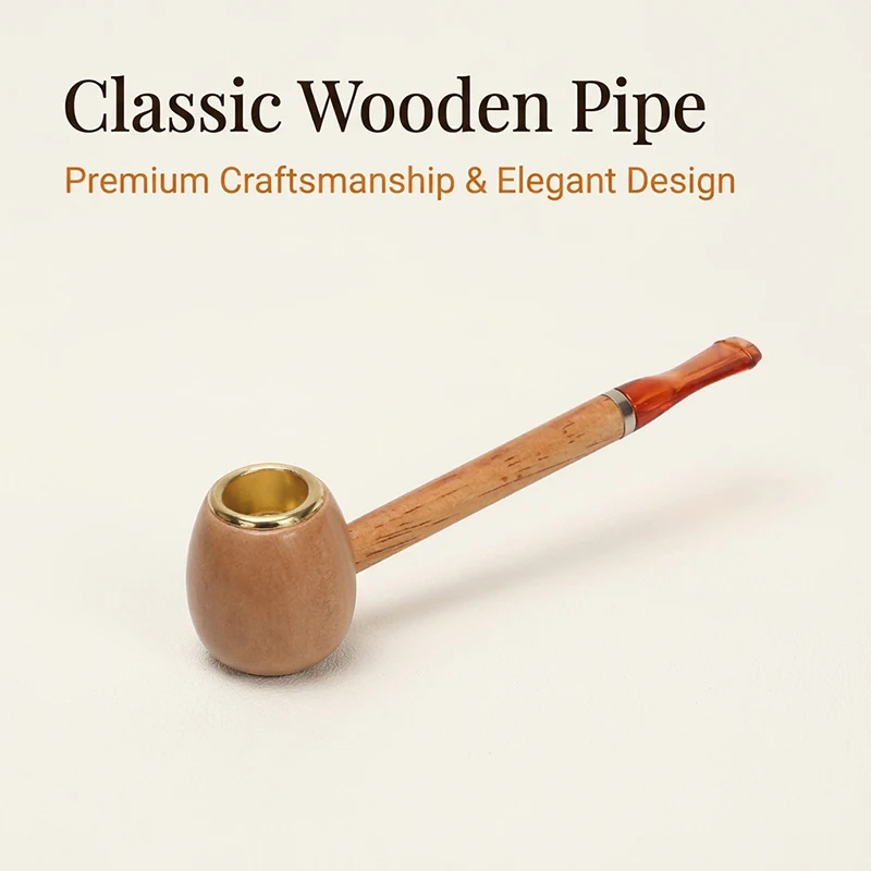 Mini Wood Smoking Pipe with Removable and Washable Filter Portable Tobacco Pipe Smoking Tool Accessories Gift