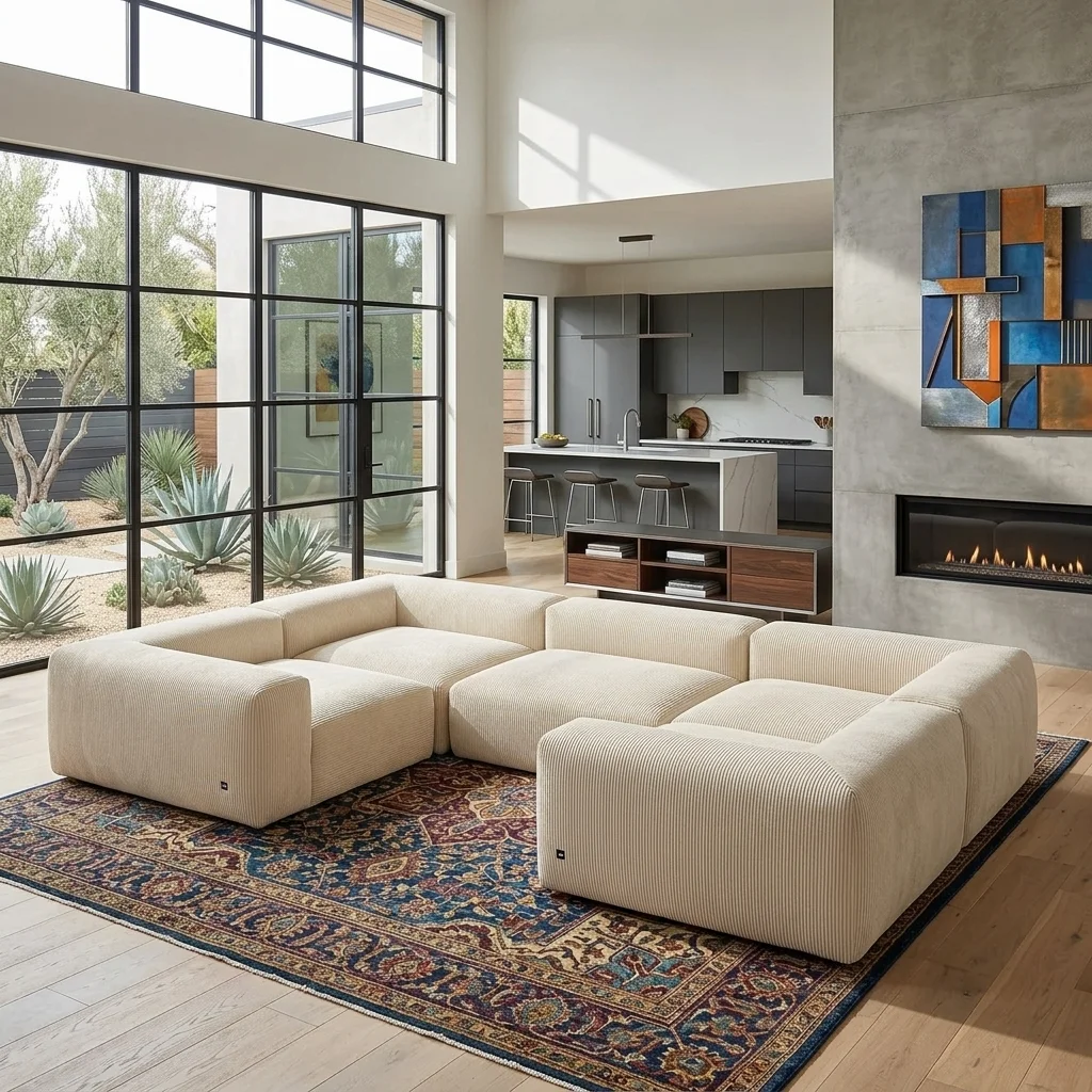 Hot Selling Modular Couches Modern Cream Style Fabric Compressed Sofa Soft Foam Lazy comfort Couch