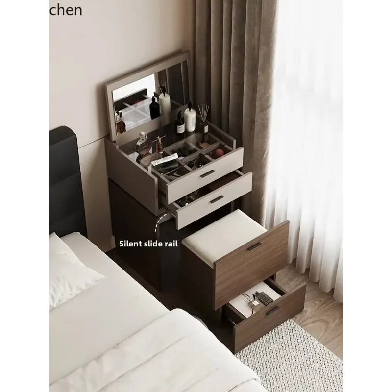 SZ-14 Dressing Table Small Bedroom Modern Simple Small Apartment Dressing Table Bedside Storage Cabinet Integrated