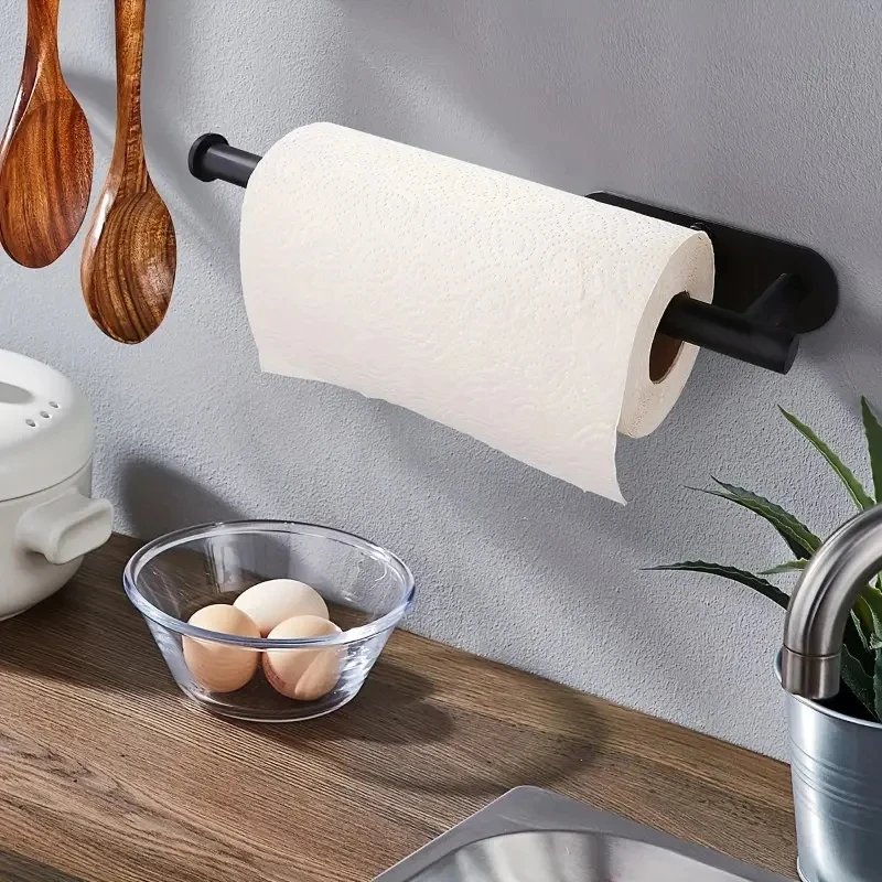 

ASelf-Adhesive Paper Towel Holder for Kitchen Cabinet,Bathroom Tissue and Towel Holder,Plastic Wrap and Roll Paper Storage Rack