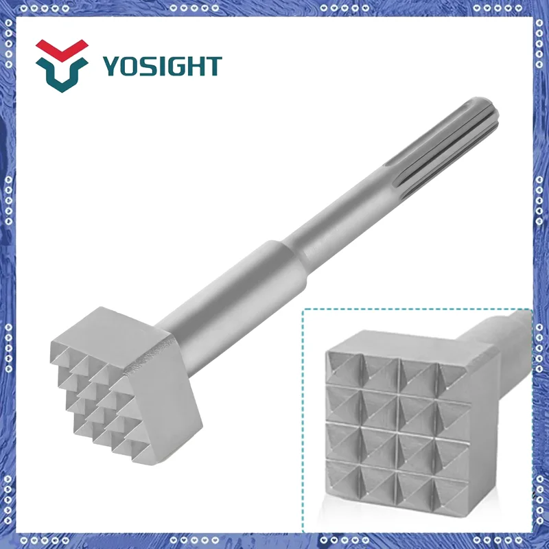SDS Max Square Head Round Shank Alloy Steel Drill Bit Multifunctional Concrete Breaker Head For Chisel Cement Wall Ground