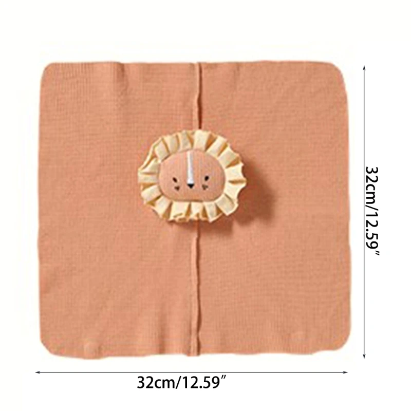 97BE Baby Teething Towel Appease Towel Soft Security Blanket Burp Cloth Muslin Towel Soothing Bib Infants 0-3Y Shower Gift