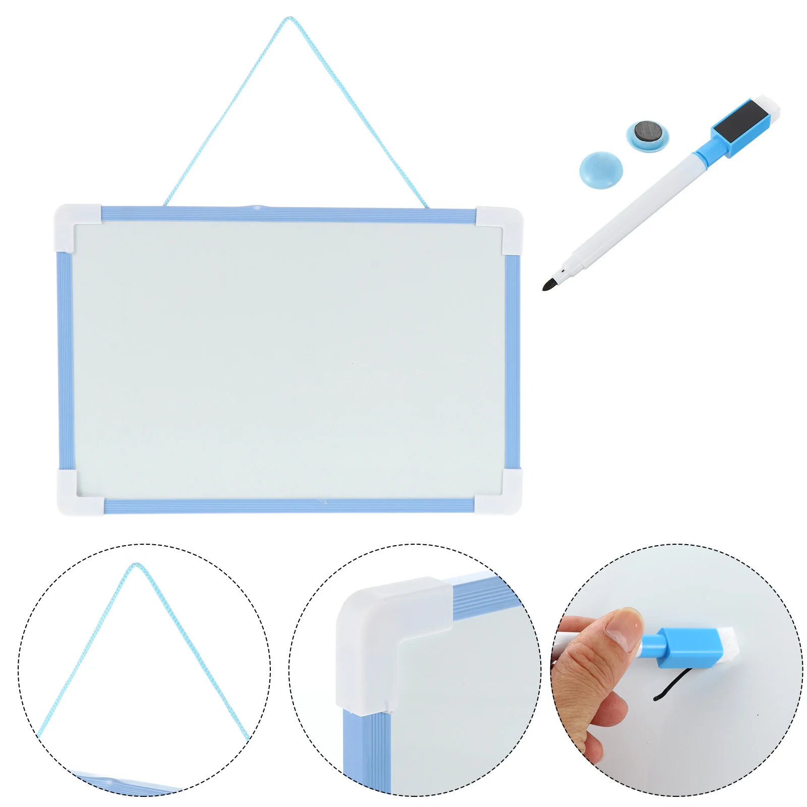 small dry erase whiteboard cavalete de mesa com marcador quadro suspenso magnetico mini portatil dupla face branco 01