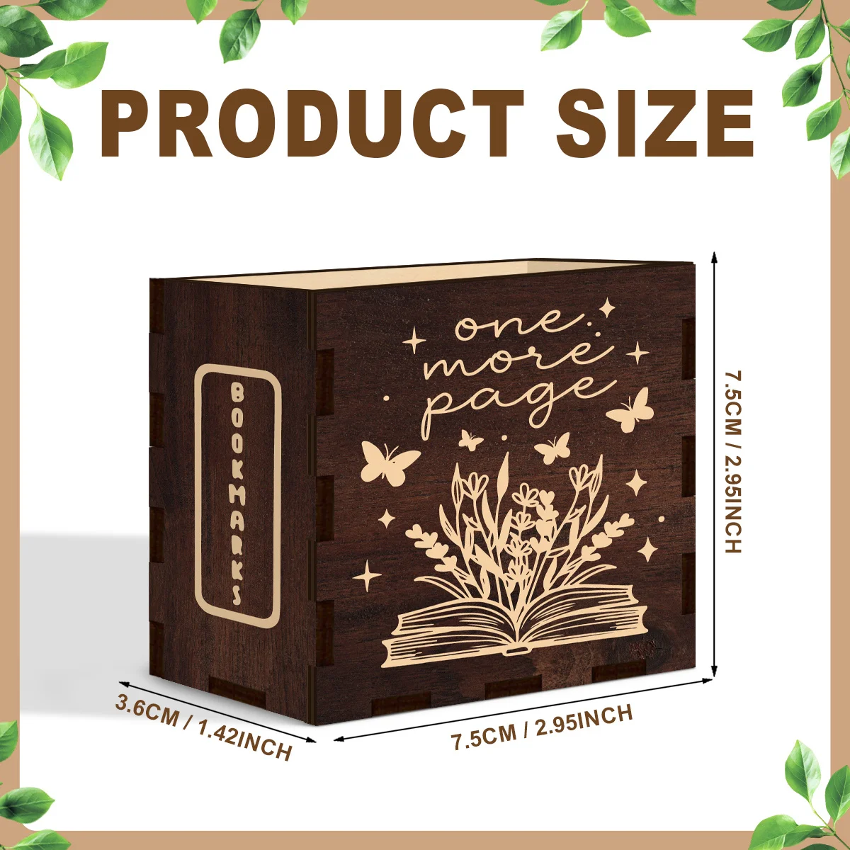 Handmade Wooden Bookmark Organizer Box | Compact Storage Case for Stationery & Bookmarks – Perfect Gift for Book Lovers