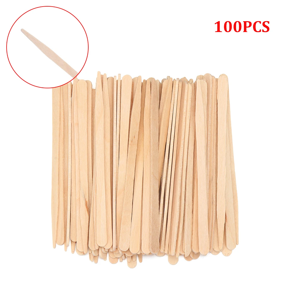 100pcs New Disposable Wooden Waxing Stick Spatulas Wax Applicator Quality Wood Sticks For Hair Eyebrow Removal Body Beauty Tool