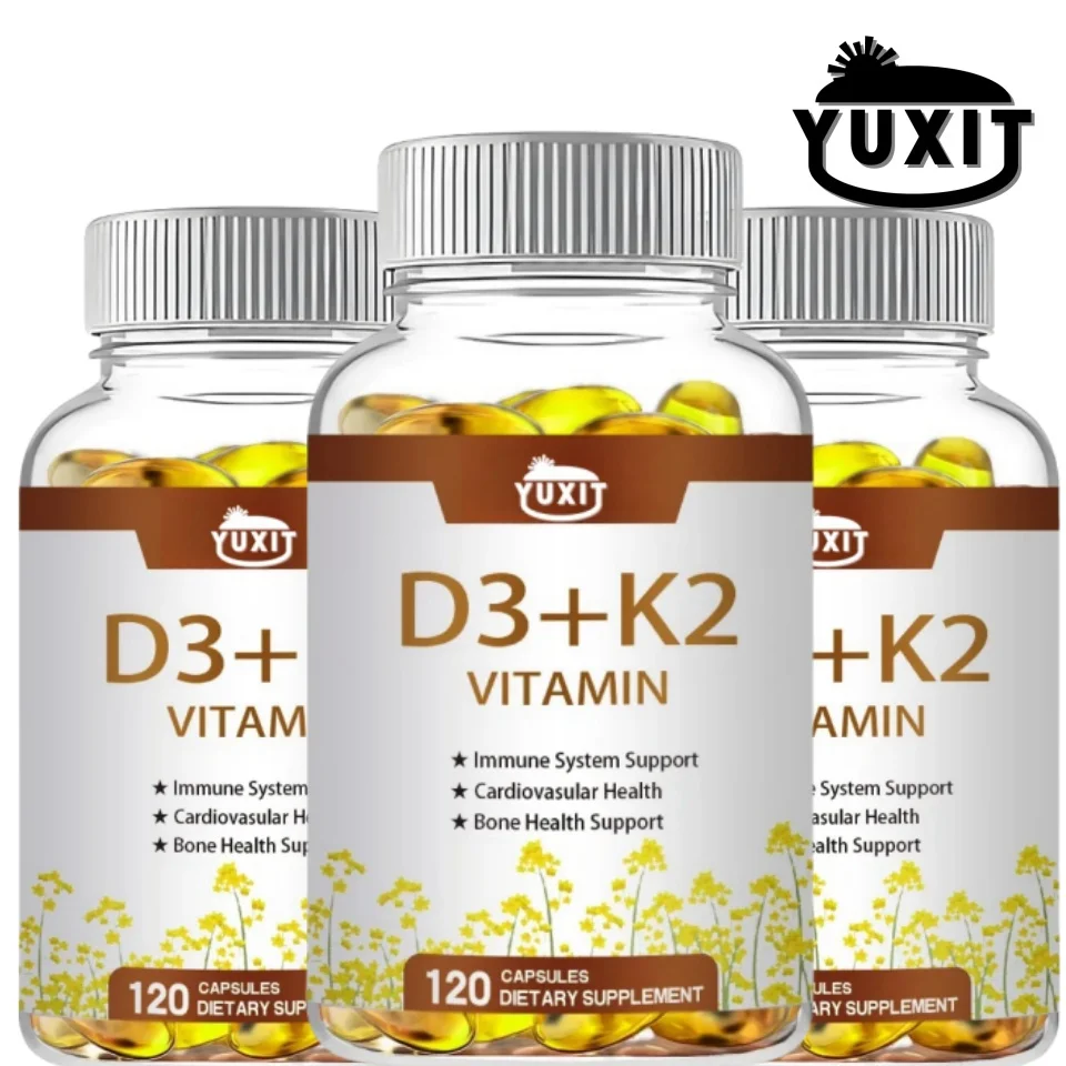 

YUXIT Vitamin D3 10,000IU and K2 MK-7 250mcg - 120 Capsules - Immune Support Wellness