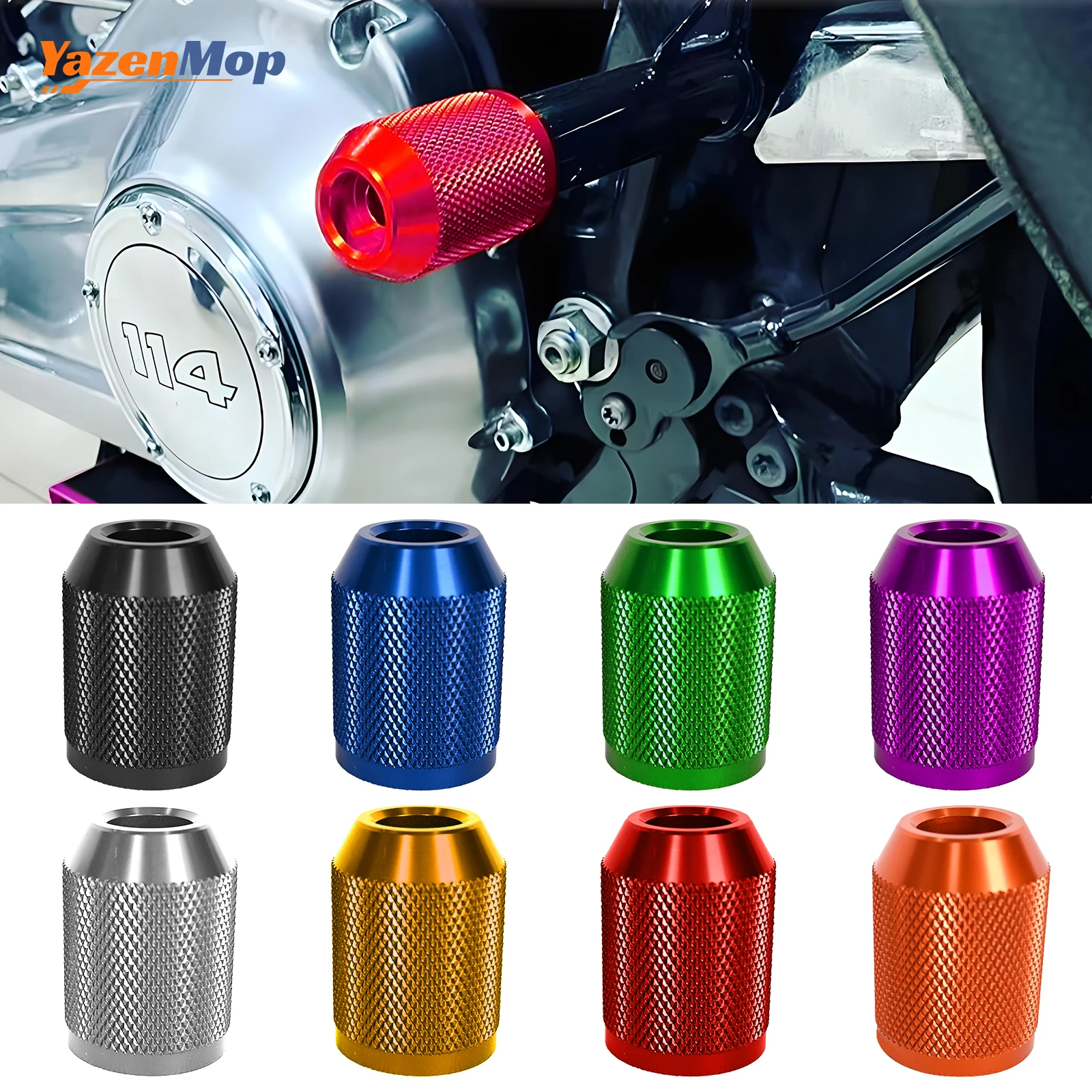 

CNC Aluminium Crash Bar Saddlebag Guard End Caps Sliders Fits for 1.25" M12 Thread Universal Motorcycle Tip-Over Bar