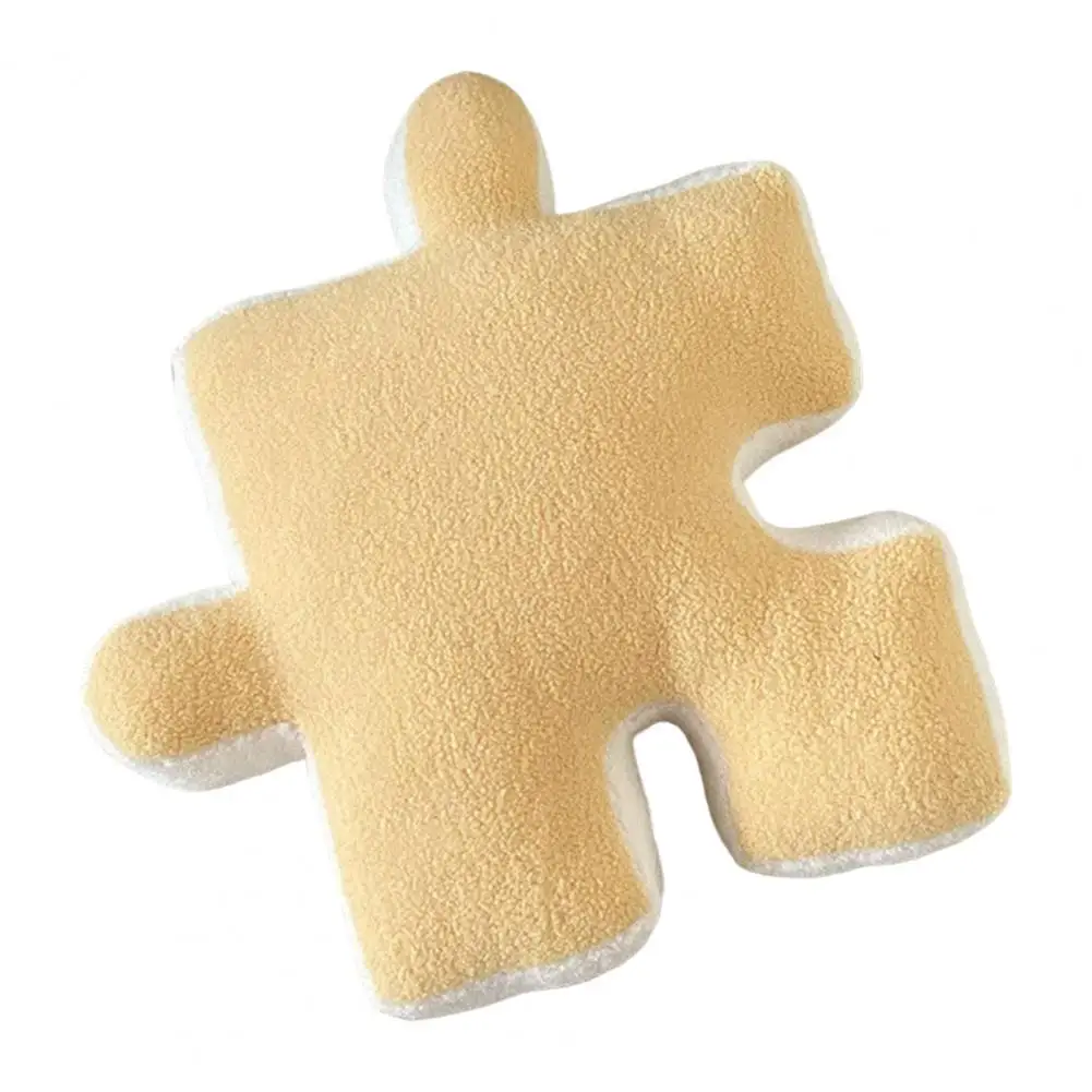 Puzzle Pillow Durable Teddy Velvet Plush Pillow Bedroom Living Room Stuffed Throw Pillow Cushion Decor for Daily Use