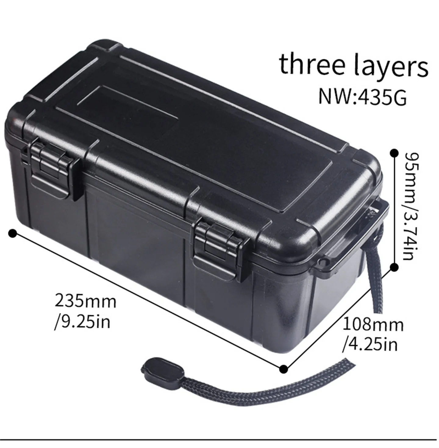 10 / 15 Unit Portable ABS Waterproof Cigar Humidor Box Special Use for Business Travel , Shockproof Sponge Humidifier Hygrometer