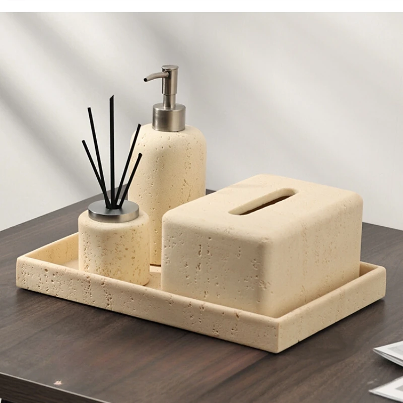 

Wabi-sabi hand sanitizer bottle bathroom Aromatherapy jar set accessories