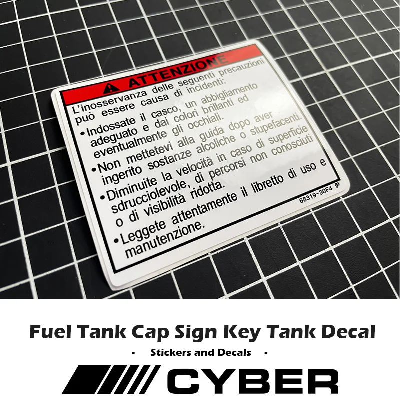 For Yamaha Suzuki Honda Kawasaki Moto Gp Motorcycle Stickers Tank Warning Sign Sticker Fuel Tank Cap Sign Key Logo Decal